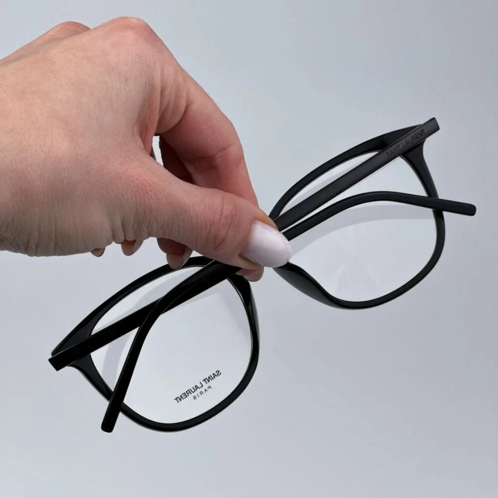 Saint Laurent SL724/F 001 BRAND NEW Eyeglasses Black Oval Women